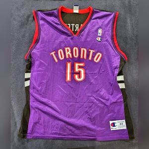 Champion Toronto Raptors Jersey Adult  Size L (44) Vince Carter #15 Purple Black